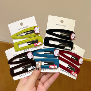 Fermaglio per capelli artigianale in cristallo con <span class=keywords><strong>lettere</strong></span> intagliate in stile coreano, novità 2025, per frangia laterale da donna - Product Image 1