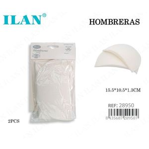 Imbottiture per Spalle Ilan 15.5x10.5x1.3 Cm Bianche 2 Pezzi per Abbigliamento Femminile - Product Image 1