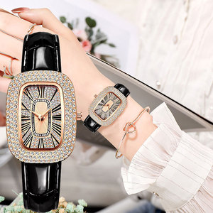 New model of export quartz <b>watch</b> with diamonds and <b>rectangular</b> shape, available for wholesale. - Product Image 2