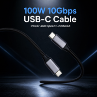 Cable USB 3.1 Gen2 Tipo C a Tipo C, Carga Rápida PD de 100W, Sincronización de Datos de 10Gbps, Salida de Video 4K, Nylon Trenzado con Chip E-Marker