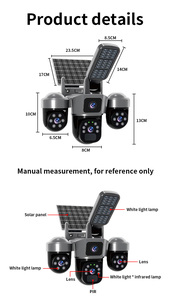 Telecamera Solare per Illuminazione Stradale 6MP con 4 Lenti, Wireless WiFi 4G PT 360° °   Telecamera di Sicurezza Panoramica per Esterni con Rilevamento Umano - Product Image 5