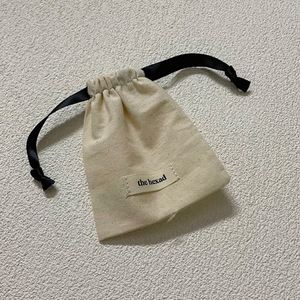 Customized High Quality Eco Friendly <b>Drawstring</b> <b>Pouch</b> Cotton Dust <b>Pouch</b> With Black Ribbon - Product Image 5