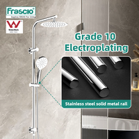 Frascio 304 Acier Inoxydable Filigrane Laiton Brossé Multifonction Ensemble De Douche Double Douche Sur Rail Colonne De Douche Avec Entrée D'eau