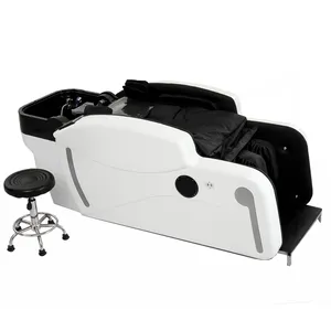 Luxury Electric Full Body Massage Shampoo Chair With Foot Rollers/salon furniture shampoo massage bed