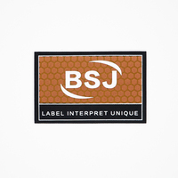 Patch en silicone sérigraphié rectangulaire avec support en tissu, motif hexagonal, auto-adhésif, en caoutchouc, pour coupe-vent et vêtements décontractés, vente en gros