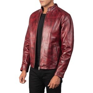 Veste en cuir de vachette de haute qualité pour homme, coupe-vent, en cuir souple, fermeture éclair, pour la moto, service OEM disponible - Product Image 4