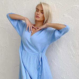 <span class=keywords><strong>Camicia</strong></span> <span class=keywords><strong>da</strong></span> <span class=keywords><strong>Notte</strong></span> Sexy Estiva in Puro <span class=keywords><strong>Cotone</strong></span>/Vestito con Maniche/Cardigan/Bodysuit Tinta Unita Abbigliamento <span class=keywords><strong>da</strong></span> Casa per Donna - Product Image 3