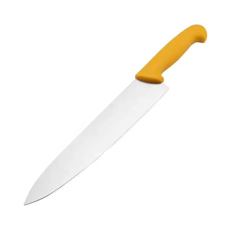Sıcak satış mutfak bıçakları 12 inç plastik saplı renkli bıçaklar pişirme mutfak şef bıçağı