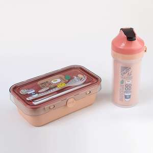 Boîte à bento en plastique à impression mignonne pour enfants de 1000ML Boîte à lunch haute capacité avec bouteille d'eau Ensemble de boîtes à lunch pour enfants sans BPA - Product Image 1