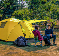 Tente abri double couche quatre saisons pour 3-4 personnes, en tissu Oxford, légère et portable, idéale pour la randonnée en plein air, le camping en famille