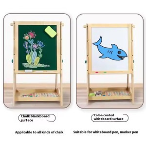 2-in-1 Multifunctional Educational Toy Modern Wooden Blackboard Drawing Board Desk Tower for Bedroom for Kids Toddlers Boys - Product Image 5