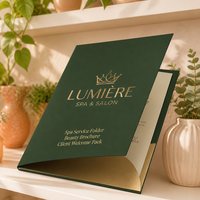 Elegante Carpeta de Presentación para Salón de Belleza y Spa, Personalizada, Formato A4, Paquete de Bienvenida para Membresía, Folleto de Cuidado de la Piel, Funda para Documentos