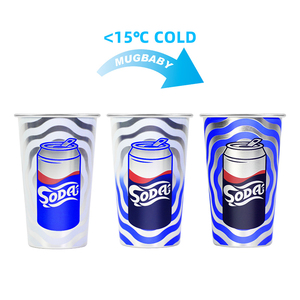 Tasse à café en métal réutilisable OEM de 16oz, tasse en aluminium à couleur changeante, bière, jus, thé, camping, fêtes, logo cylindrique, carton - Product Image 3