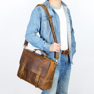 MARRANT Vintage pazzo cavallo valigetta in pelle da uomo in vera pelle borsa <span class=keywords><strong>Messenger</strong></span> 14/15 pollici per Laptop borsa in pelle valigetta da uomo - Product Image 2