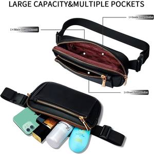 Cute <strong>Plus</strong> <strong>Size</strong> Waterproof Unisex Polyester Fashion Black PU Leather Waist Pack Fanny Bag Adjustable Strap Zipper Closure - Product Image 1