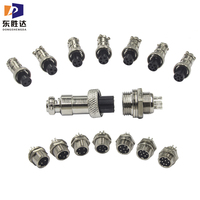 Connecteur d'aviation étanche GX12 GX16 2 3 4 5 6 7 8 broches mâle/femelle à verrouillage par vis, boîtier métallique, contact en cuivre IP67