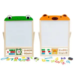 Kinder Holz-Tafel Magnetisches Zeichenbrett Tangram-Perlen Mathe-Brett Montessori Pädagogisches Kreatives Lernspielzeug für Kinder - Product Image 3