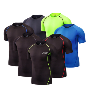 เสื้อยืดโพลีเอสเตอร์ 100% คอกลม ดีไซน์เรียบง่าย ผ้าแห้งเร็ว สำหรับผู้ชาย ออกกำลังกาย ฟิตเนส - Product Image 3