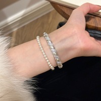 2026 Bracelet torsadé brossé rétro vintage pour femme, ensemble de bijoux plaqués de luxe léger et raffiné, style français empilable