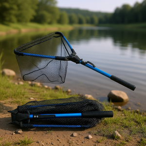 Épuisette pliable en alliage d'aluminium avec revêtement nano hexagonal de 5 mm et poignée en EVA, filet de pêche pliable pour poissons - Product Image 2