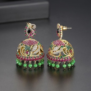 Gros Longue Bohême Indien Jhumka Perlée Gland Goutte Boucles D'oreilles pour Les Femmes De Mariage De Mariée Bling Mode Bijoux Cadeau De Noël - Product Image 4