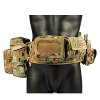 Ceinture tactique d'entraînement premium avec étui pour holster, pochette pour gadgets de chasse, sac banane, ceinture de service rembourrée réglable et détachable pour activités de plein air