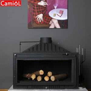 <span class=keywords><strong>Estufa</strong></span> de Leña Moderna de Hierro Fundido para Esquina, Color Negro Mate, para Interiores, Ideal para Apartamentos y Hoteles, Compatible con Leña - Product Image 4