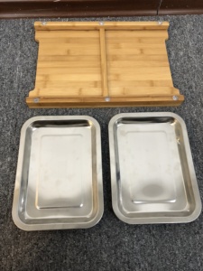 Thớt Gỗ Chất Lượng Cao Với 2 Ngăn Kéo Bằng Thép Không Gỉ Có Thể Kéo Dài Thớt Tre - Product Image 5