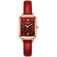 Montre rectangulaire Douyin pour femme, style rétro chic, en alliage, 30 mm, avec aiguilles, inspirée des influenceuses à visage vert, idéale pour les livestreams et la génération de prospects.