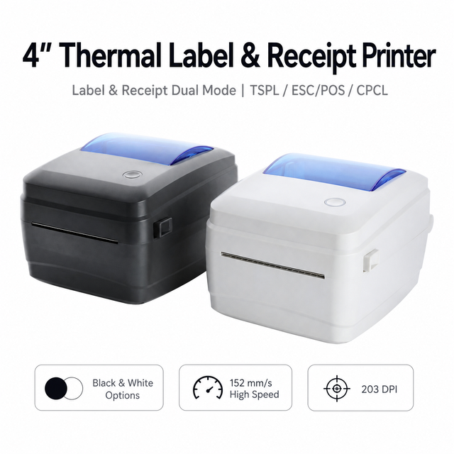 High Speed 152mm/s Commercial Barcode Shipping Label Maker USB/Ethernet Ports for Warehouse Logistics Courier Stock Multi-OS