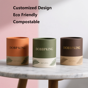 Oilproof Layer Solid Blush <strong>Cosmetic</strong> Containers Craft Paper Round Shape <strong>Jar</strong> 15g 30g 50g 100g 150g Biodegradable Kraft Packaging - Product Image 3