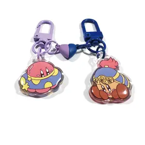 Kuien Custom Acrylic Keychain With Colorful Heart Magnet Charm Anime Epoxy Heart Magnetic Acrylic Charm