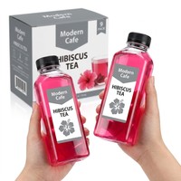 Bouteilles carrées en PET pour jus à remplissage à chaud avec bouchon à vis sans BPA 350 ml pour le stockage de boissons