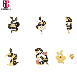 15 ans usine personnalisé 2025 ans Punk serpent dessin animé Animal émail épinglette métal artisanat badge - Product Image 3