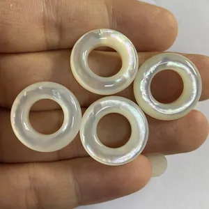 20x10x5mm Natürliche Perlmutt schale große weiße Muschel perlen Kreis Donut Ohrring Schmuck Anhänger Herstellung