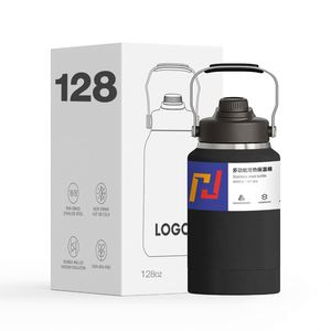 Bouteille d'eau portable isotherme double paroi en acier inoxydable de 64 oz, anti-fuite, avec distributeur, gobelet multifonctionnel, isolation thermique 24-36h - Product Image 2