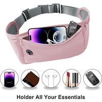 Ceinture de course ajustable et respirante avec logo personnalisé, vente en gros, pour la course à pied, le fitness et l'exercice, sac banane porte-téléphone avec 3 poches