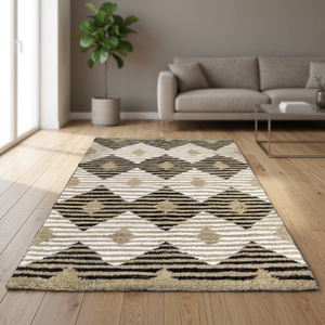 Tapis rectangulaires en laine et jute tissés à la main, fibres naturelles, poils plats, style Ikat, pour la décoration de la maison et du salon, Inde - Product Image 4