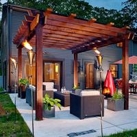 Pergola en bois couverture de pergola en bois, à bas prix, matériaux de rodage d'extérieur, mini maison carbonisée, montage facile, offre spéciale, 2020