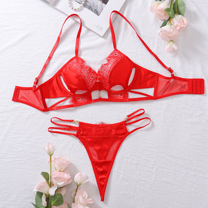 Fashionable Women's Bra <b>Set</b> With <b>Sexy</b> Hollow Embroidery Lace Splicing Milk Silk Lingerie Two-piece <b>Set</b> for Women - Product Image 6