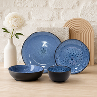 Ensemble de vaisselle en céramique 16 pièces, ensemble de porcelaine blanche pour la cuisine et la maison