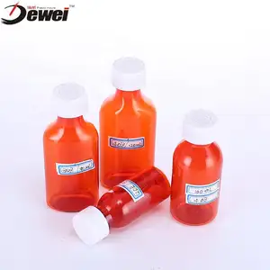 زجاجات أدوية بلاستيكية سائلة للحيوانات الأليفة زجاجات بلاستيكية 12 أونصة مع أغطية زجاجات أدوية بيضاوية