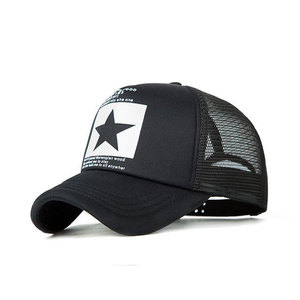 <span class=keywords><strong>Gorra</strong></span> Trucker de Malla con Estampado de Estrella de Cinco Puntas, Ajustable, Unisex, Transpirable, para Todas las Estaciones, Protección Solar, Varios Colores en Stock - Product Image 1