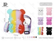 Borsa a tracolla antistress Bear in silicone Pop IT design per donne e bambini, utilizzabile in tutte le stagioni - Product Image 3