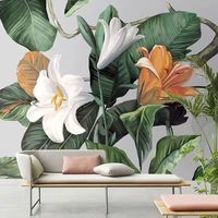 Papel Tapiz de Jardín Estilo Selva Tropical, el Más Vendido en Europa, Mural Decorativo de Pared con Panel 3D Personalizable