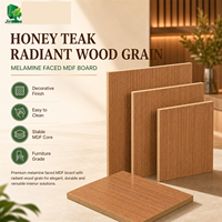 Panneau MDF mélaminé Jinbase 18 mm, grain de bois teck radiant, E0, 1220x2440 mm, panneau de fibres à densité moyenne stratifié mélamine