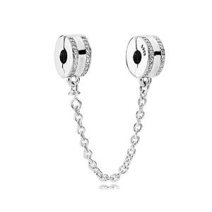 Chaîne de sécurité antidérapante HaYa en argent sterling 925 de haute qualité, style classique, perles métalliques DIY toutes saisons, à suspendre sur une cordelette argentée - Product Image 2