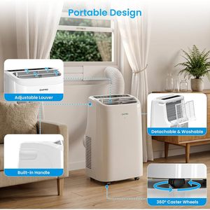 Aire Acondicionado Portátil Zafro de 10000 Btu con Control Remoto y por Aplicación para Refrigeración del Hogar - Product Image 3