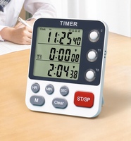Kulkas dapur timer magnetik pengingat komersial tiga set jam belajar siswa multi Saluran