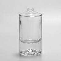 Flacons de parfum en verre transparent ABT 30ml 50ml avec fond épais en forme de volcan unique, options de logo et de bouchon personnalisés